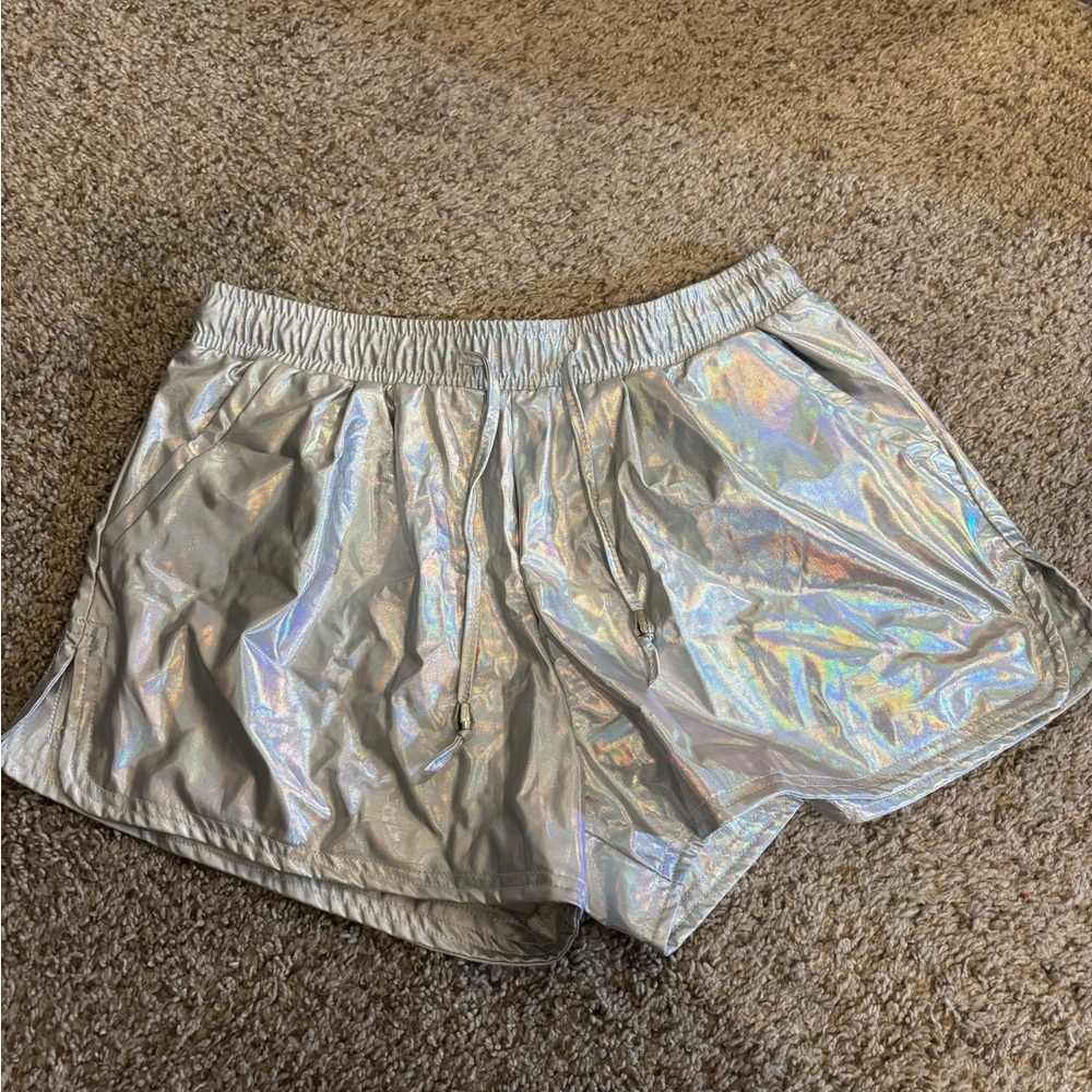 Holographic Silver Women's Shorts